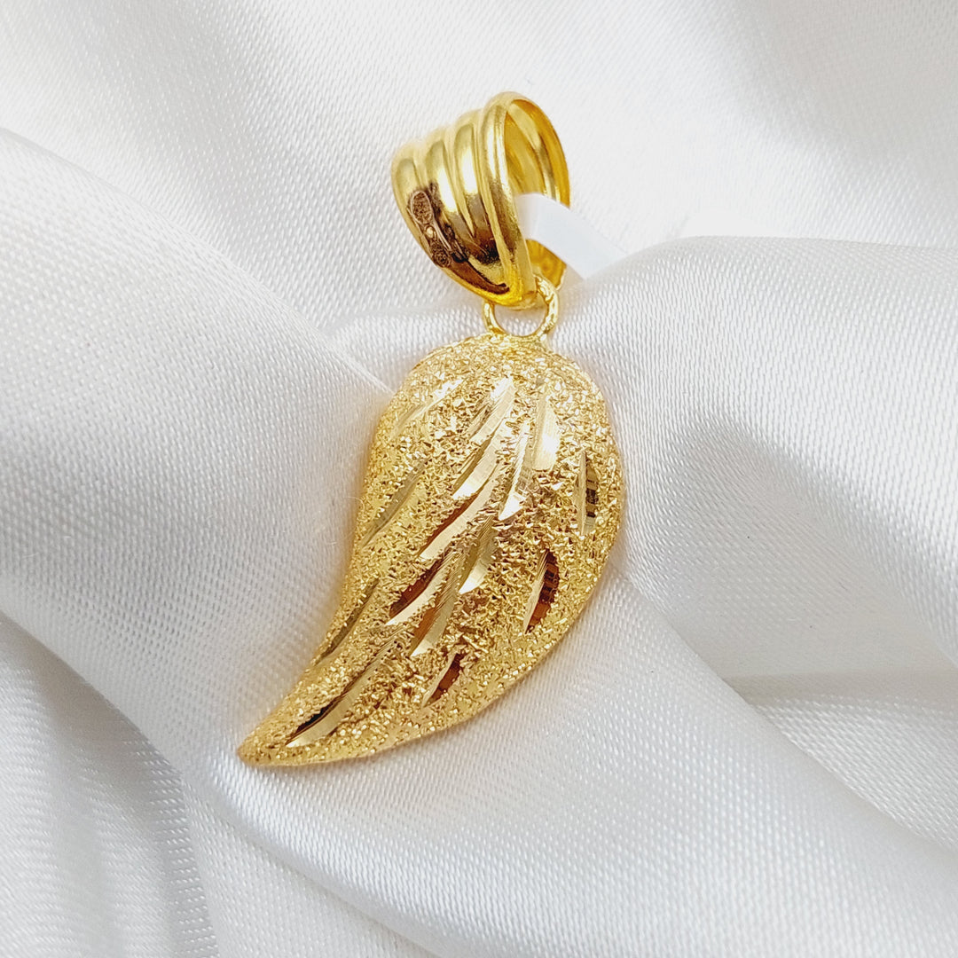 21K Gold Almond Pendant by Saeed Jewelry - Image 1