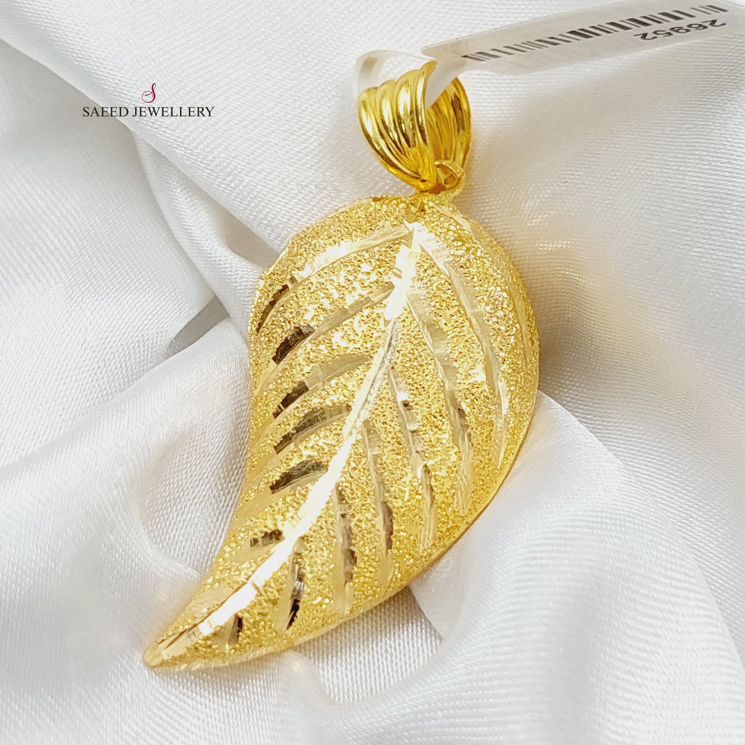 21K Gold Almond Pendant by Saeed Jewelry - Image 1