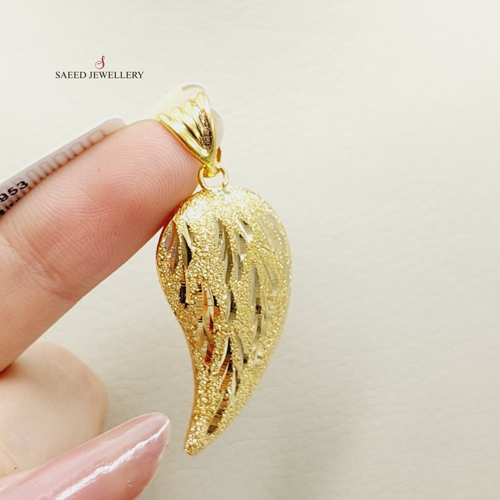 21K Gold Almond Pendant by Saeed Jewelry - Image 2