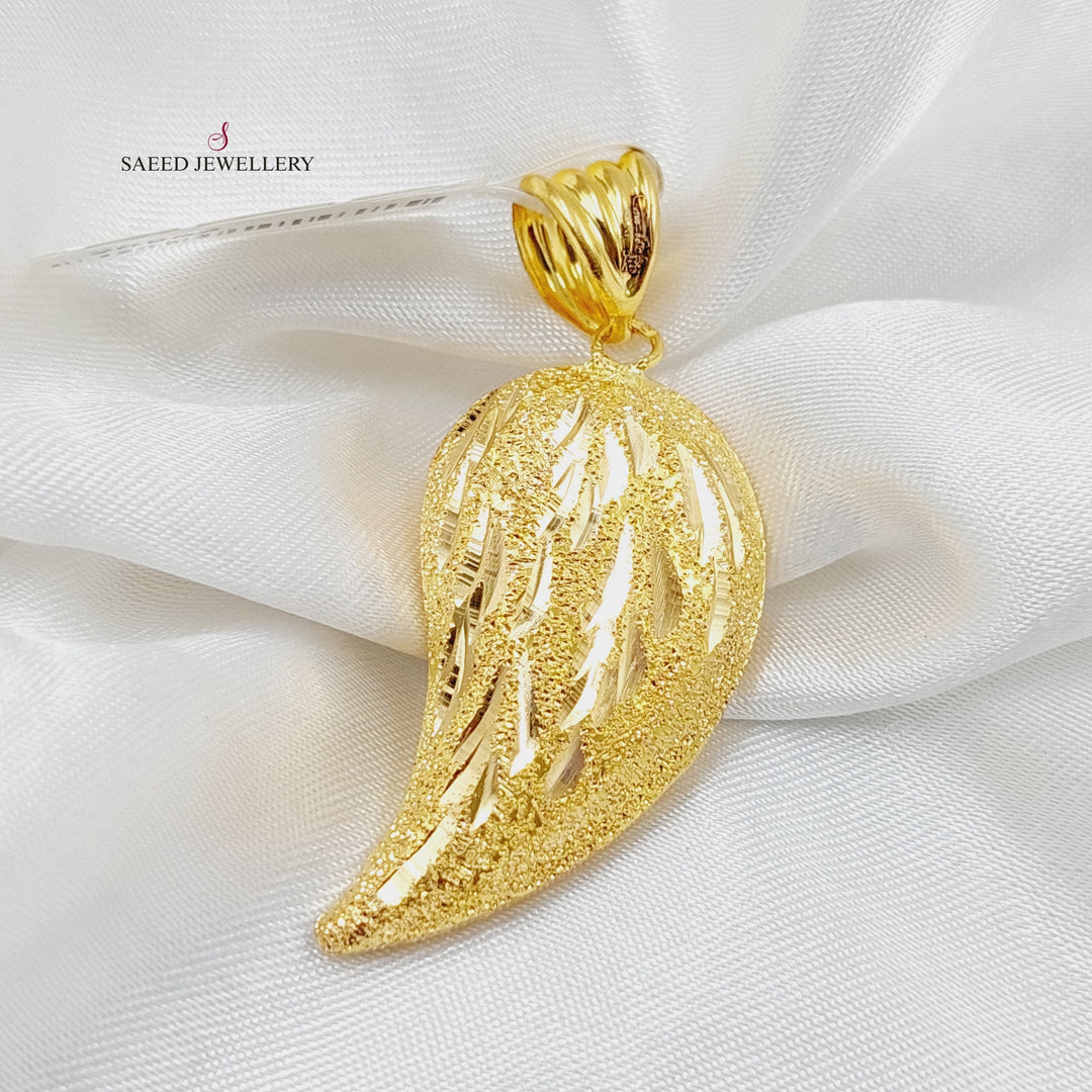 21K Gold Almond Pendant by Saeed Jewelry - Image 5