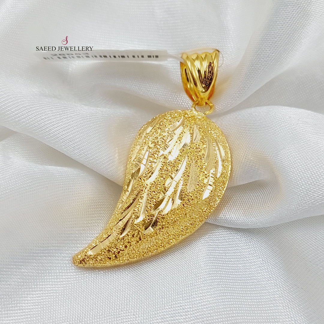 21K Gold Almond Pendant by Saeed Jewelry - Image 6