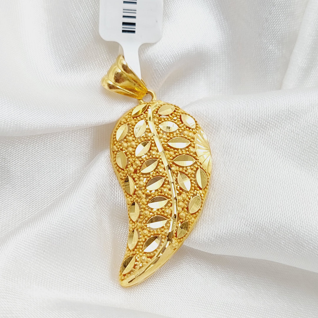 21K Gold Almond Pendant by Saeed Jewelry - Image 4