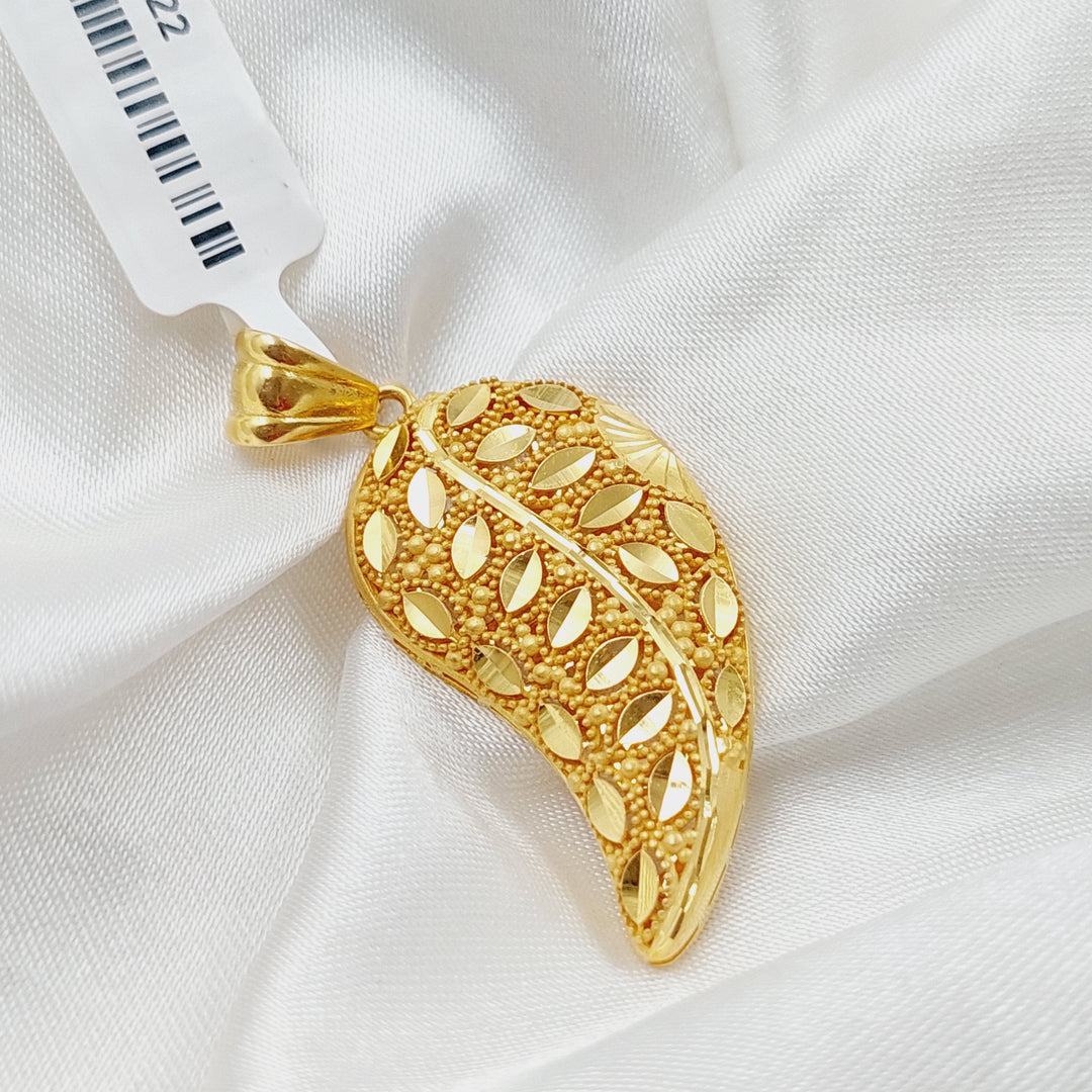 21K Gold Almond Pendant by Saeed Jewelry - Image 1