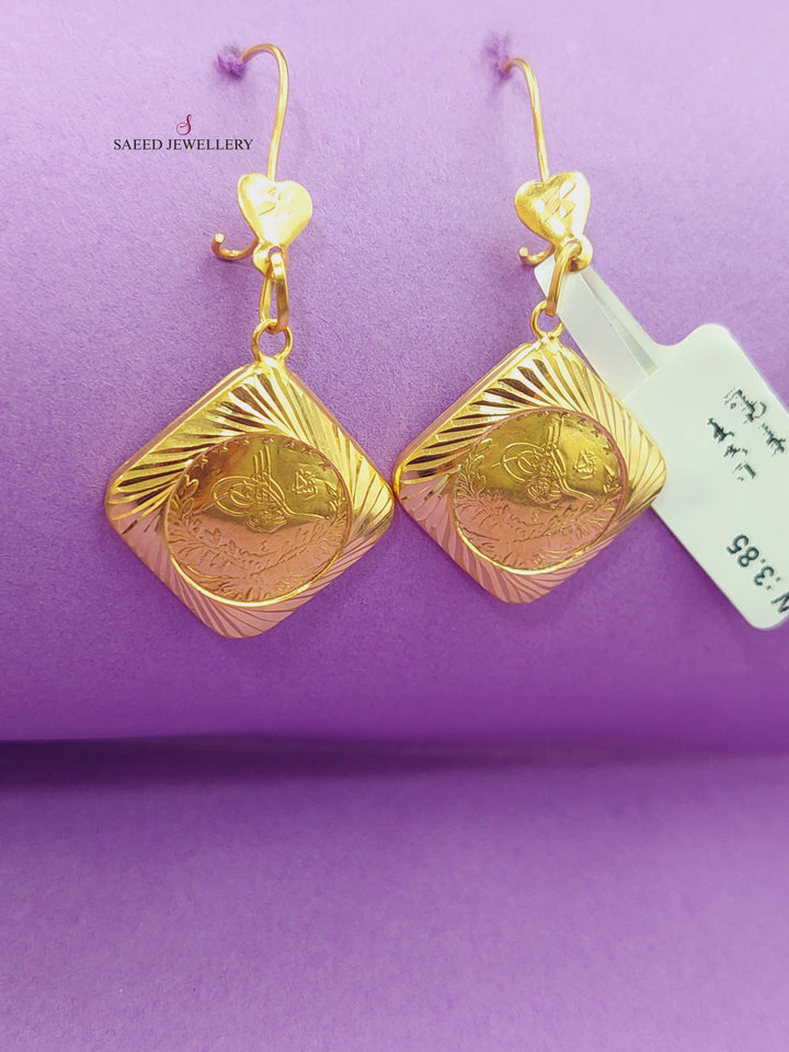 21K Gold Ankletic Earrings by Saeed Jewelry - Image 1