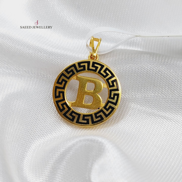 21K Gold B Letter Pendant by Saeed Jewelry - Image 1