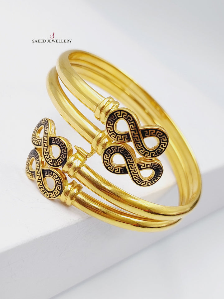 21K Gold Bangle Bracelet by Saeed Jewelry - Image 2