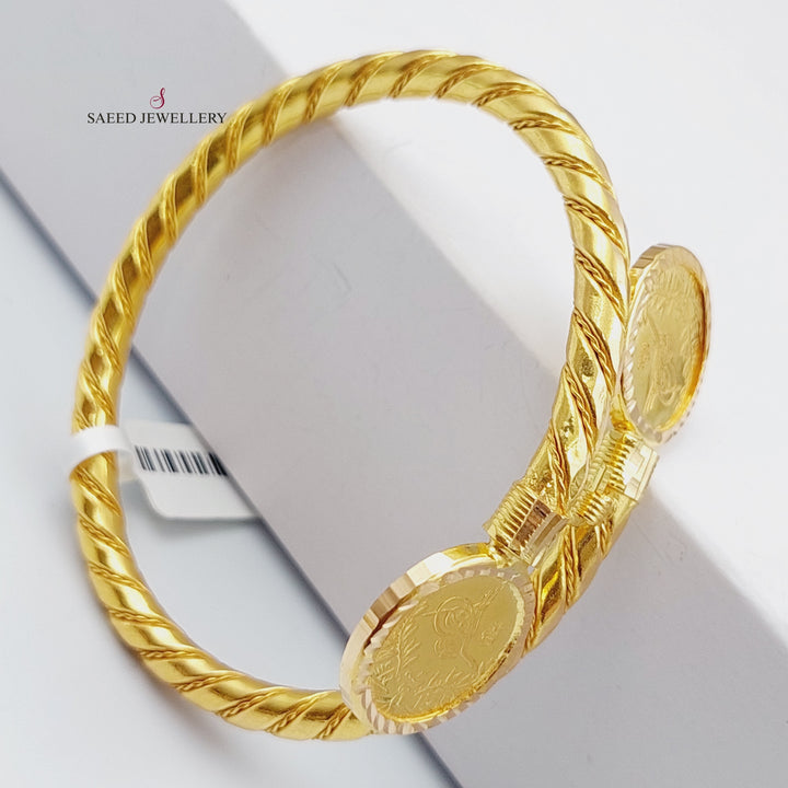 21K Gold Bangle Bracelet Rashadi by Saeed Jewelry - Image 3