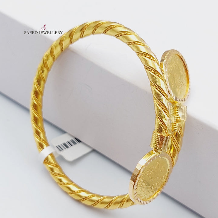 21K Gold Bangle Bracelet Rashadi by Saeed Jewelry - Image 4