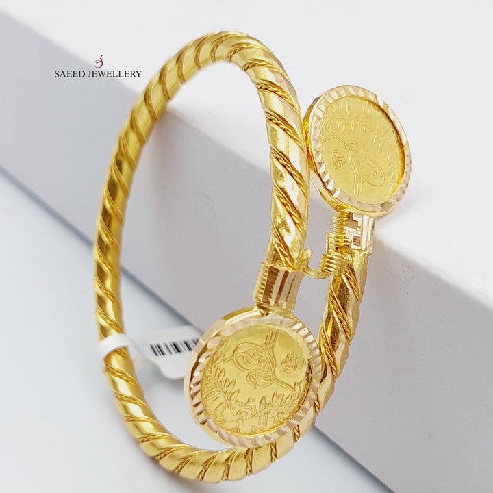 21K Gold Bangle Bracelet Rashadi by Saeed Jewelry - Image 5