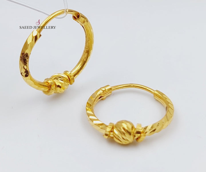 21K Gold Balls Earrings by Saeed Jewelry - Image 1