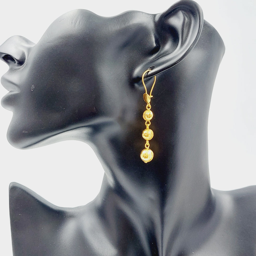 21K Gold Balls Earrings by Saeed Jewelry - Image 2