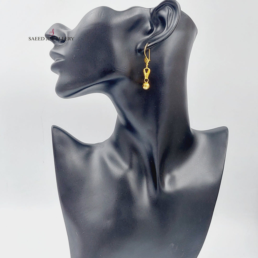 21K Gold Balls Earrings by Saeed Jewelry - Image 3