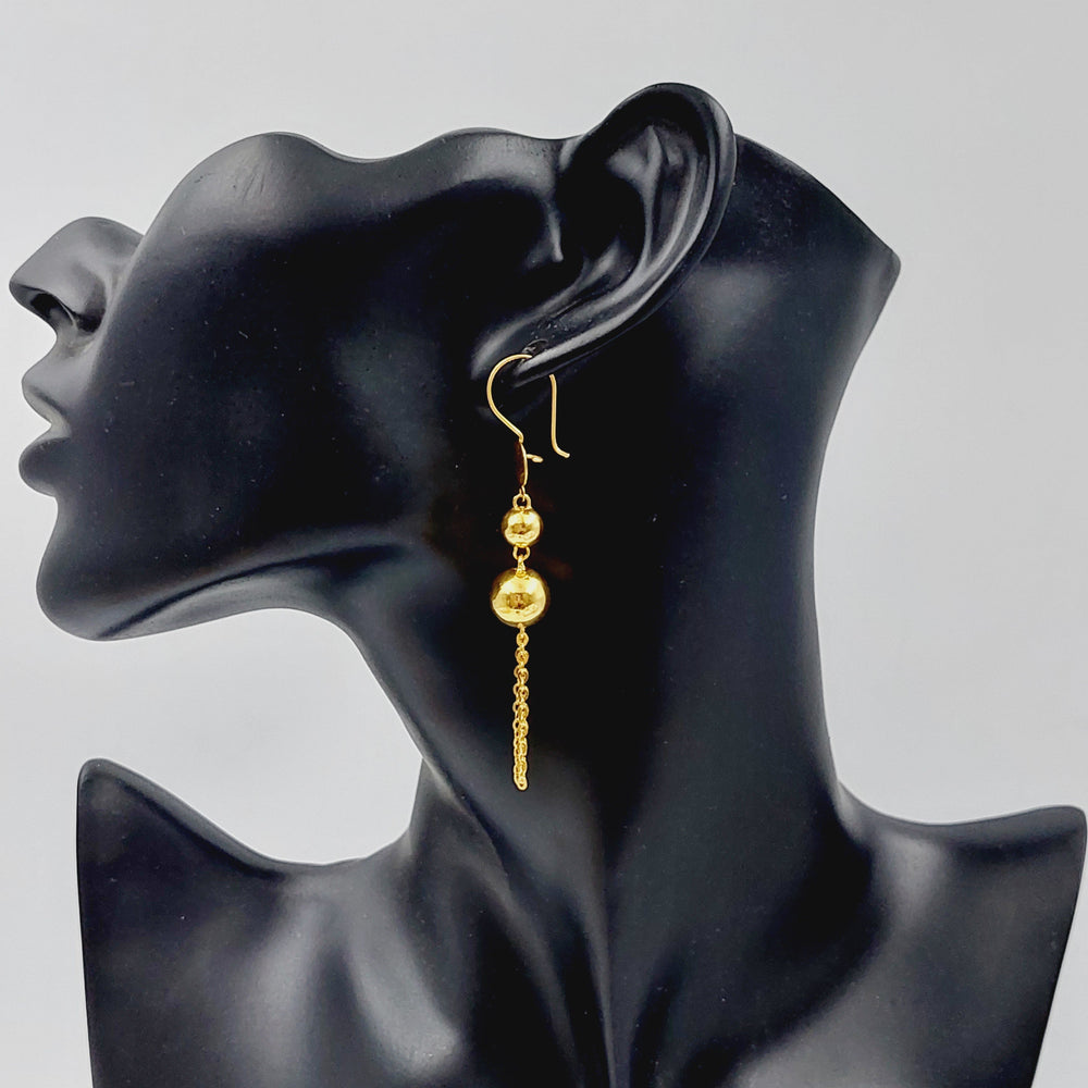 21K Gold Balls Earrings by Saeed Jewelry - Image 2