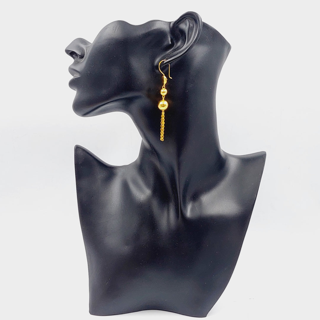 21K Gold Balls Earrings by Saeed Jewelry - Image 3