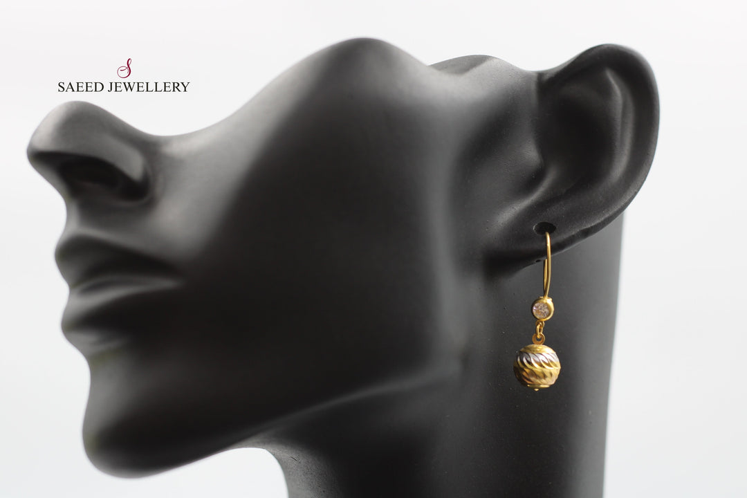 21K Gold Balls Earrings by Saeed Jewelry - Image 3