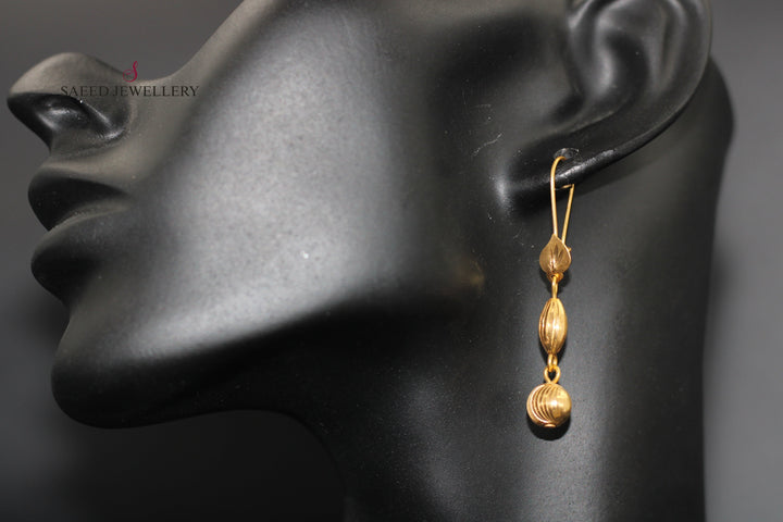 21K Gold Balls Earrings by Saeed Jewelry - Image 2