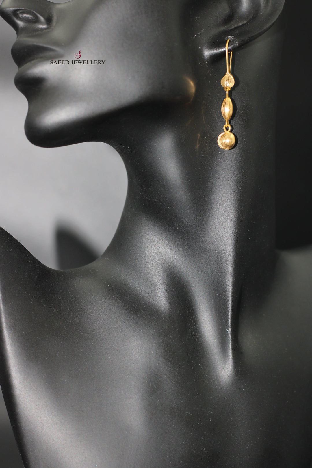 21K Gold Balls Earrings by Saeed Jewelry - Image 3