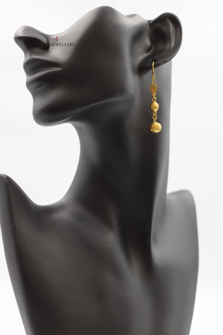 21K Gold Balls Earrings by Saeed Jewelry - Image 3