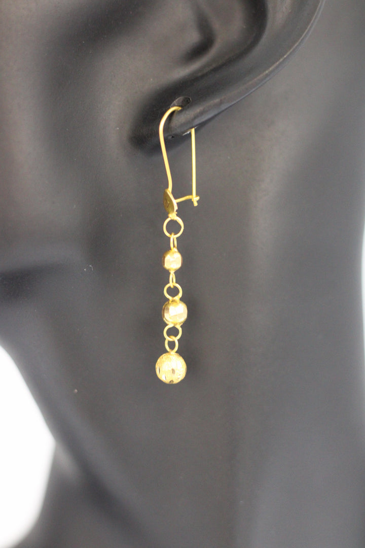 21K Gold Balls Earrings by Saeed Jewelry - Image 4