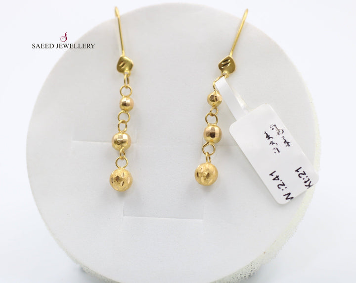 21K Gold Balls Earrings by Saeed Jewelry - Image 1