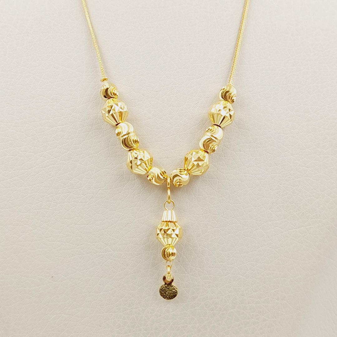 21K Gold Balls Necklace by Saeed Jewelry - Image 3