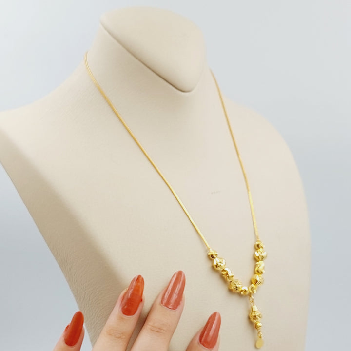 21K Gold Balls Necklace by Saeed Jewelry - Image 4