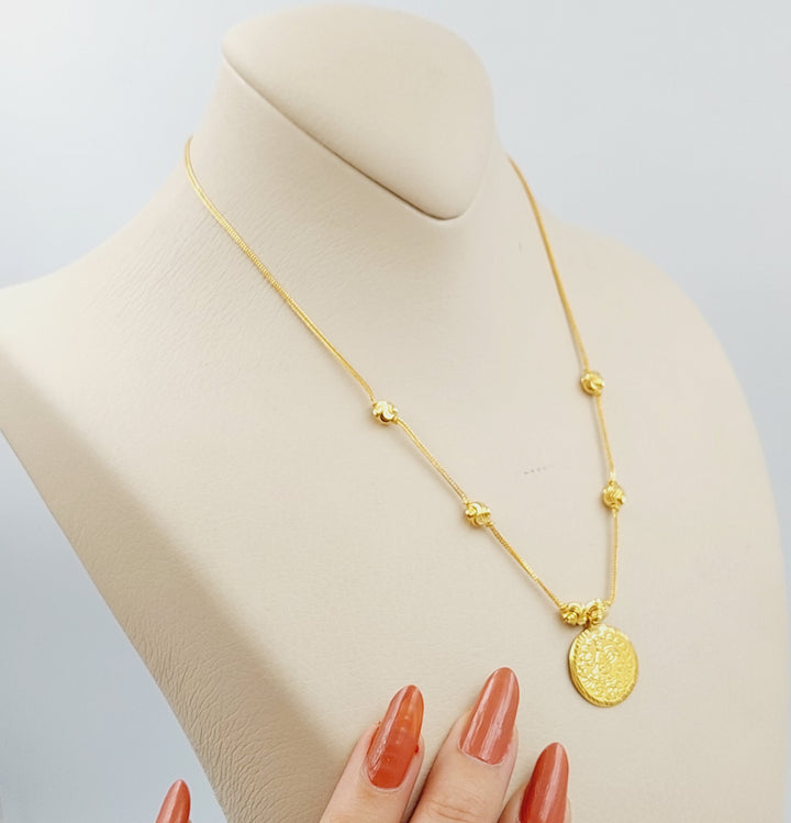 21K Gold Balls Necklace by Saeed Jewelry - Image 8