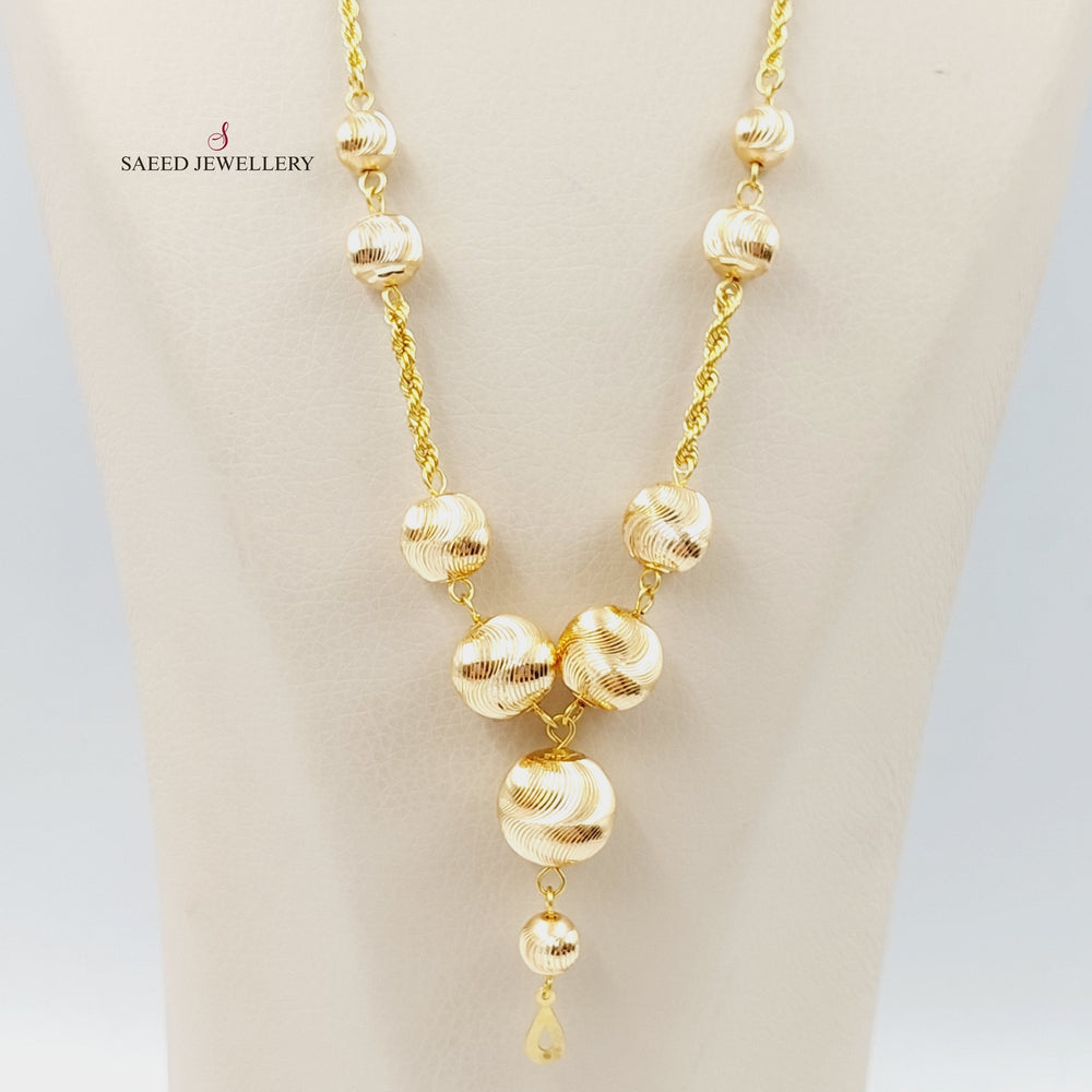 21K Gold Balls Necklace by Saeed Jewelry - Image 2