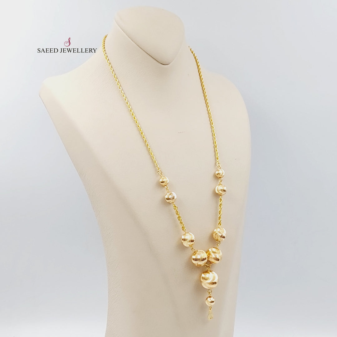 21K Gold Balls Necklace by Saeed Jewelry - Image 1