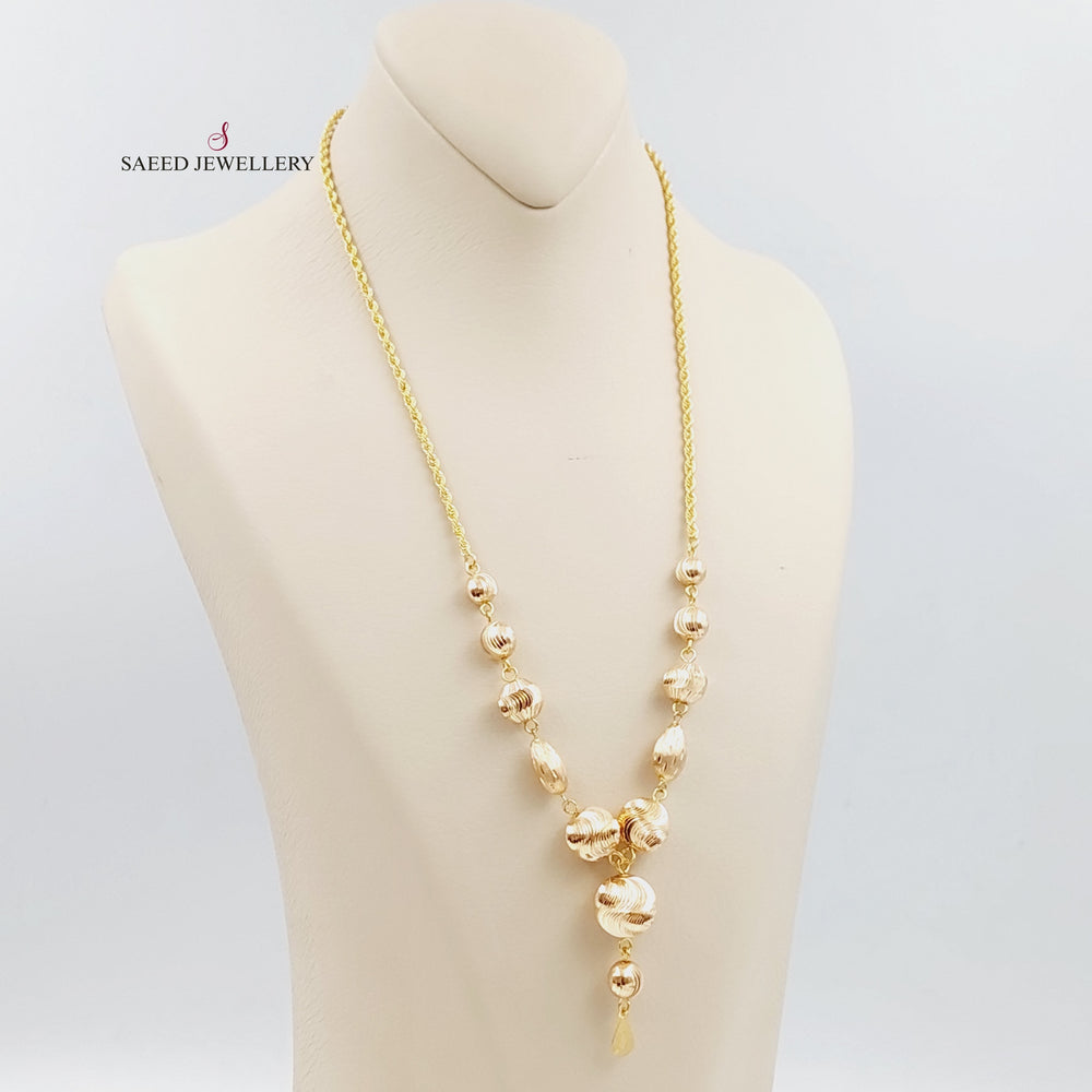 21K Gold Balls Necklace by Saeed Jewelry - Image 2