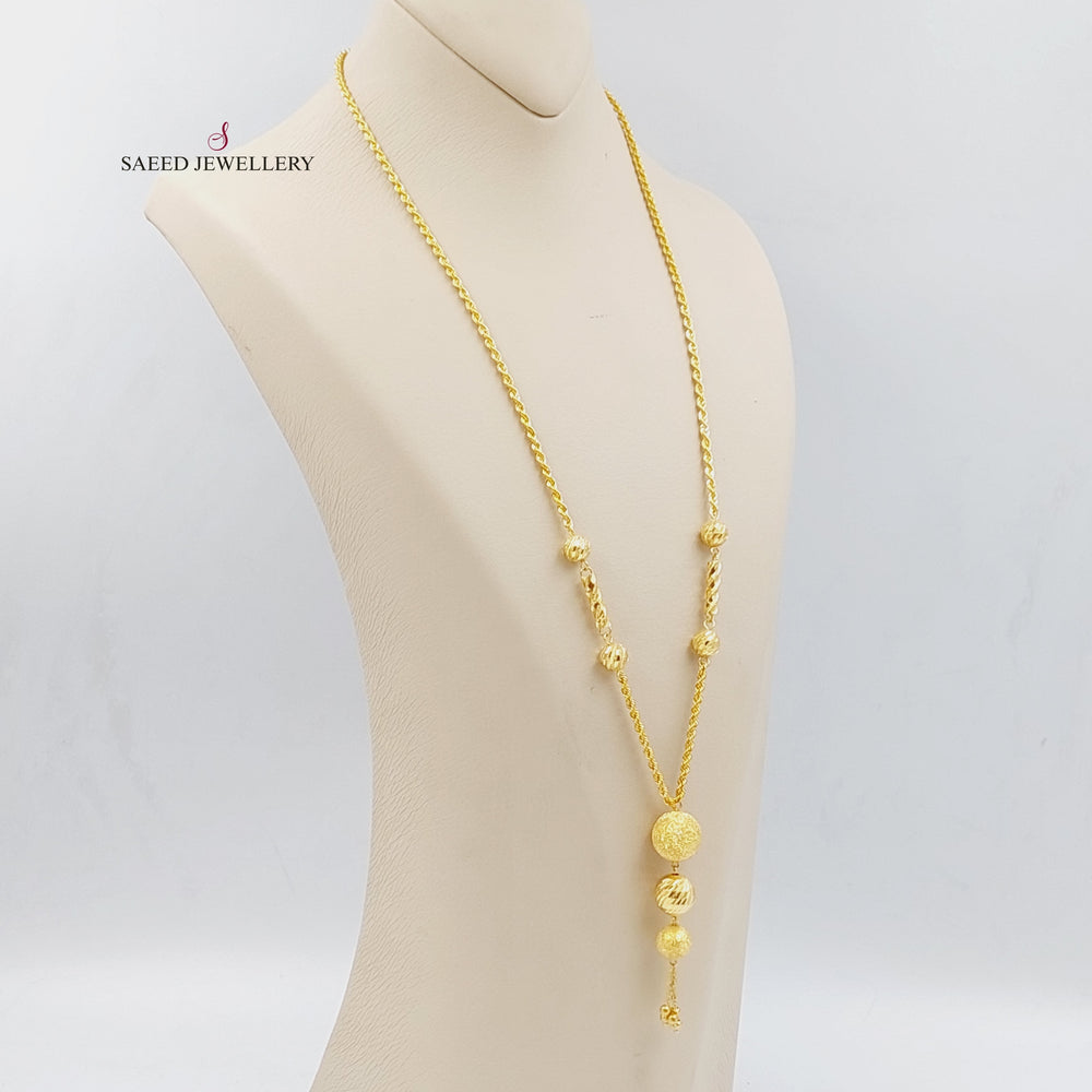 21K Gold Balls Necklace by Saeed Jewelry - Image 2