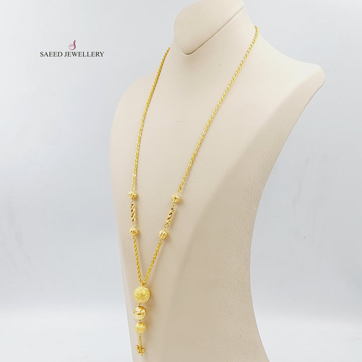 21K Gold Balls Necklace by Saeed Jewelry - Image 3