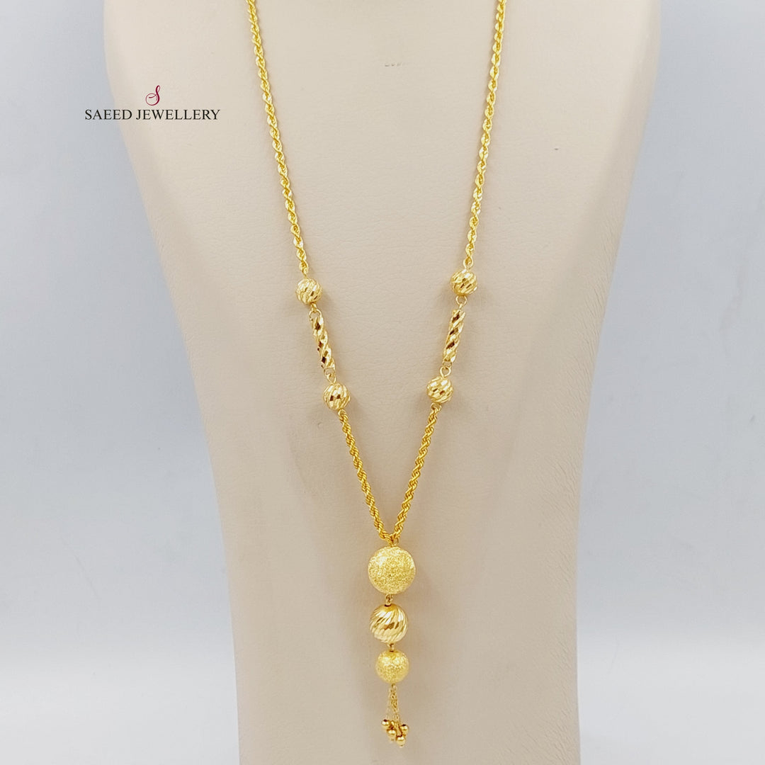 21K Gold Balls Necklace by Saeed Jewelry - Image 4