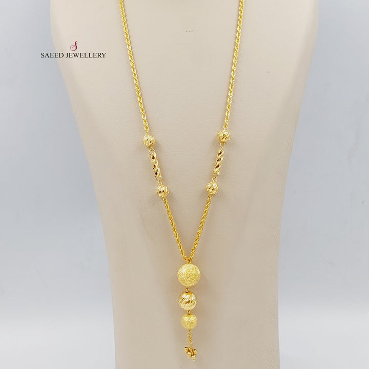 21K Gold Balls Necklace by Saeed Jewelry - Image 4