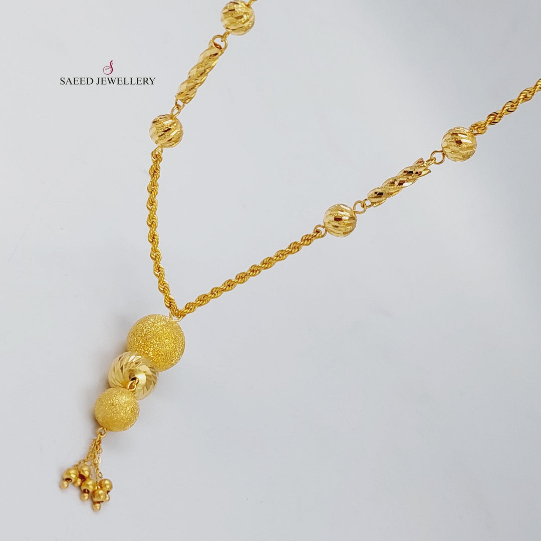 21K Gold Balls Necklace by Saeed Jewelry - Image 8