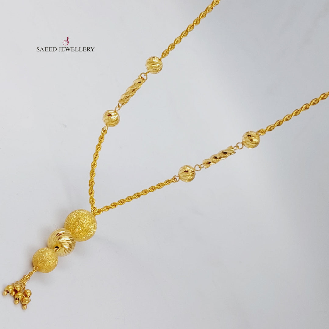 21K Gold Balls Necklace by Saeed Jewelry - Image 9