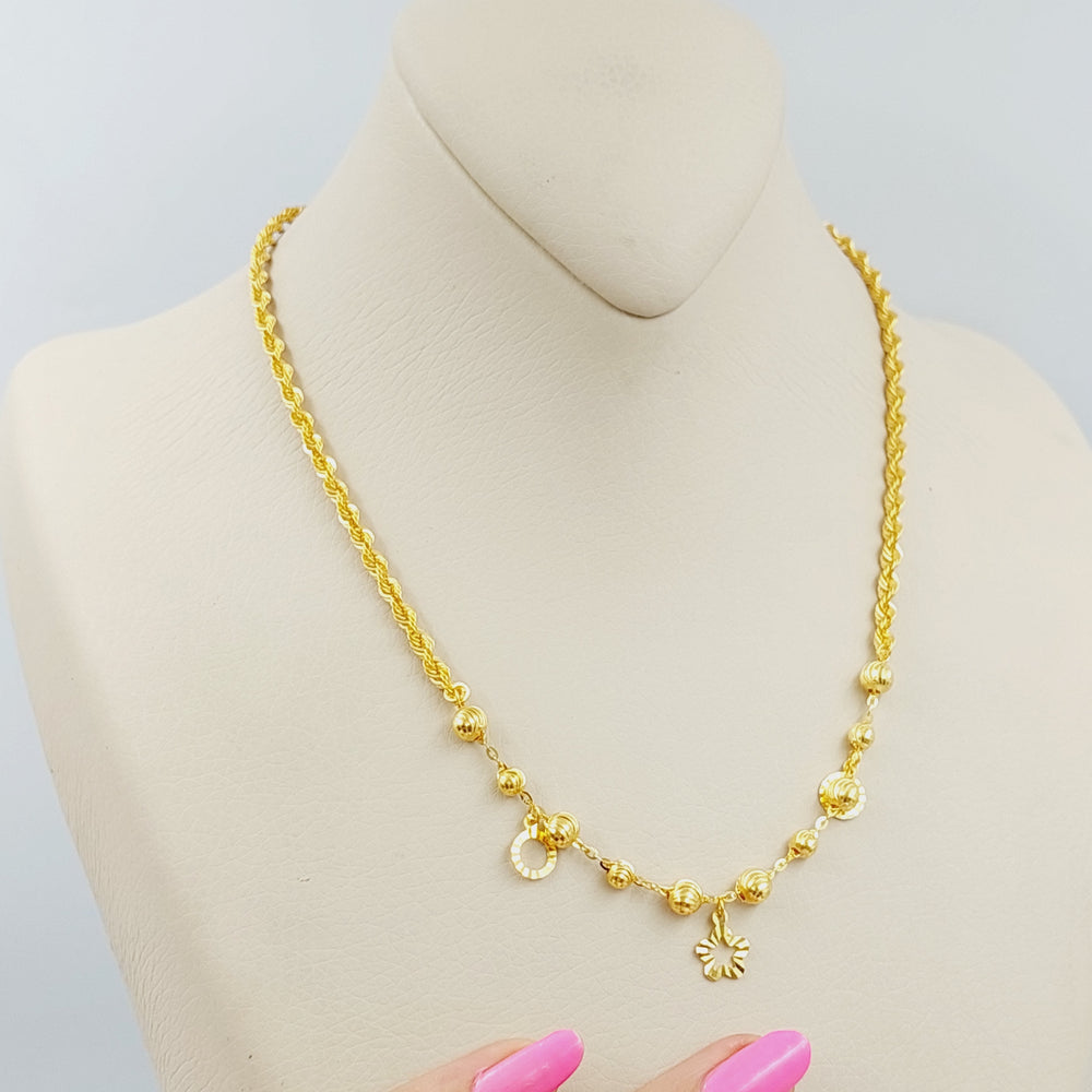 21K Gold Balls Necklace by Saeed Jewelry - Image 2