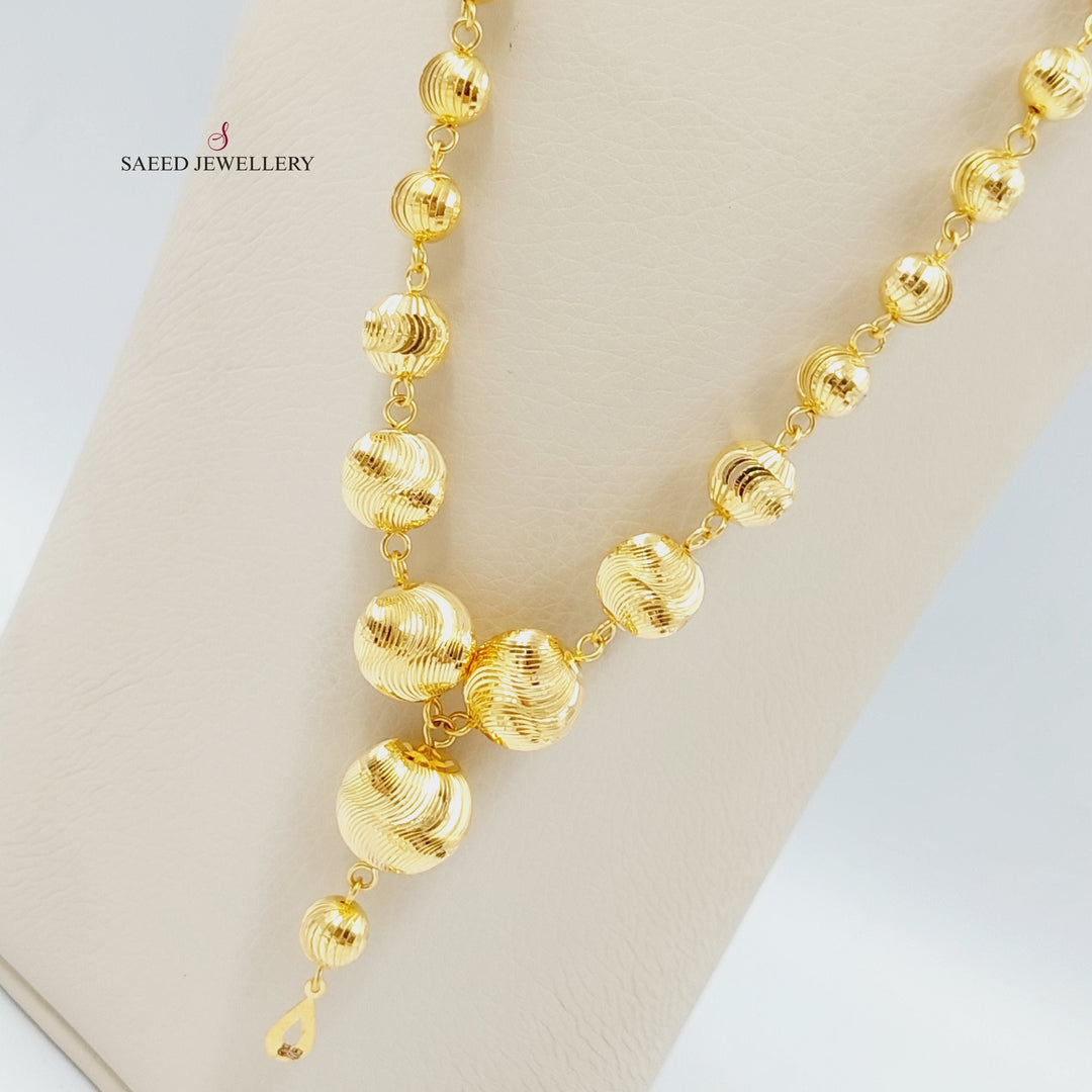 21K Gold Balls Necklace by Saeed Jewelry - Image 2