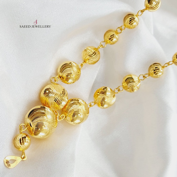 21K Gold Balls Necklace by Saeed Jewelry - Image 3