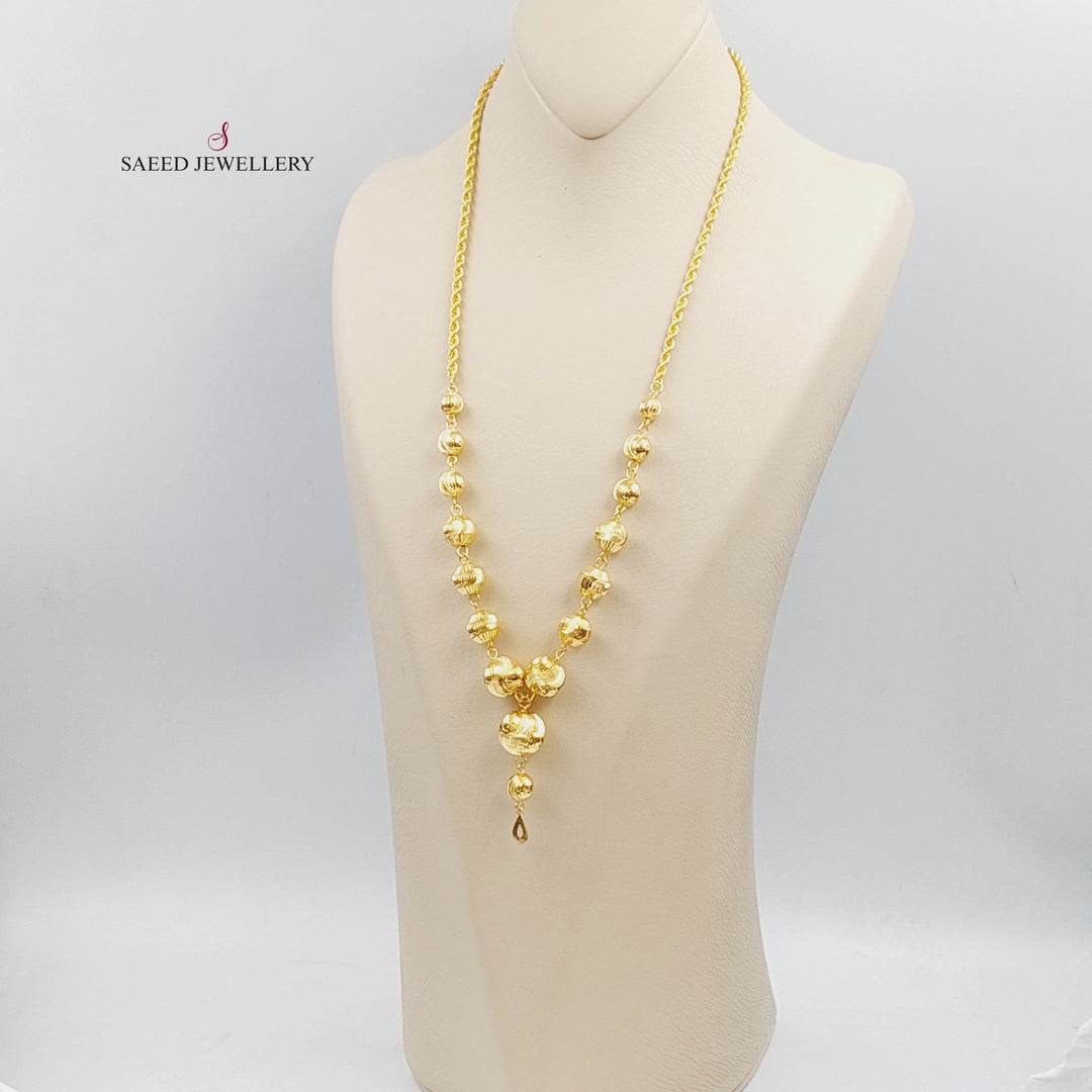 21K Gold Balls Necklace by Saeed Jewelry - Image 2