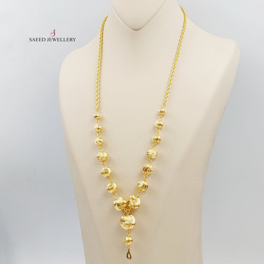 21K Gold Balls Necklace by Saeed Jewelry - Image 4