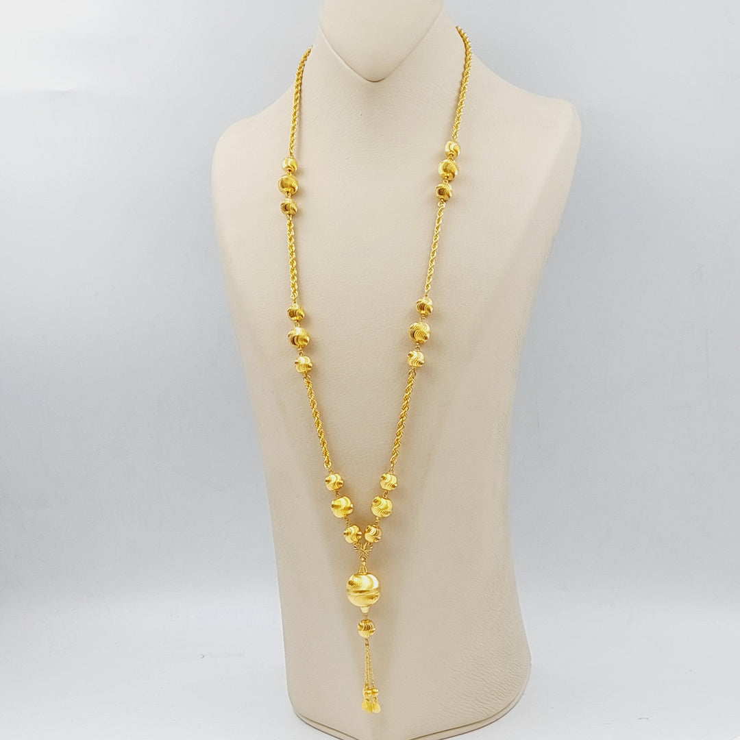 21K Gold Balls Necklace by Saeed Jewelry - Image 4