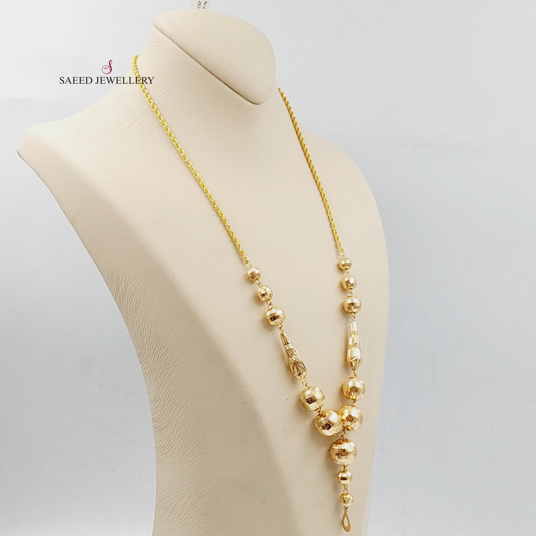 21K Gold Balls Necklace by Saeed Jewelry - Image 4