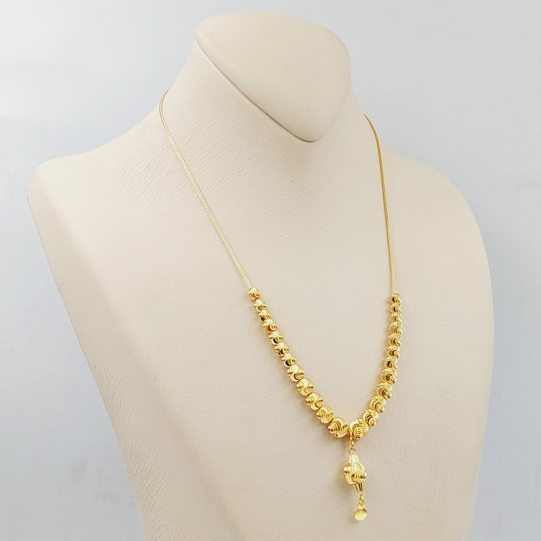 21K Gold Balls Necklace by Saeed Jewelry - Image 3