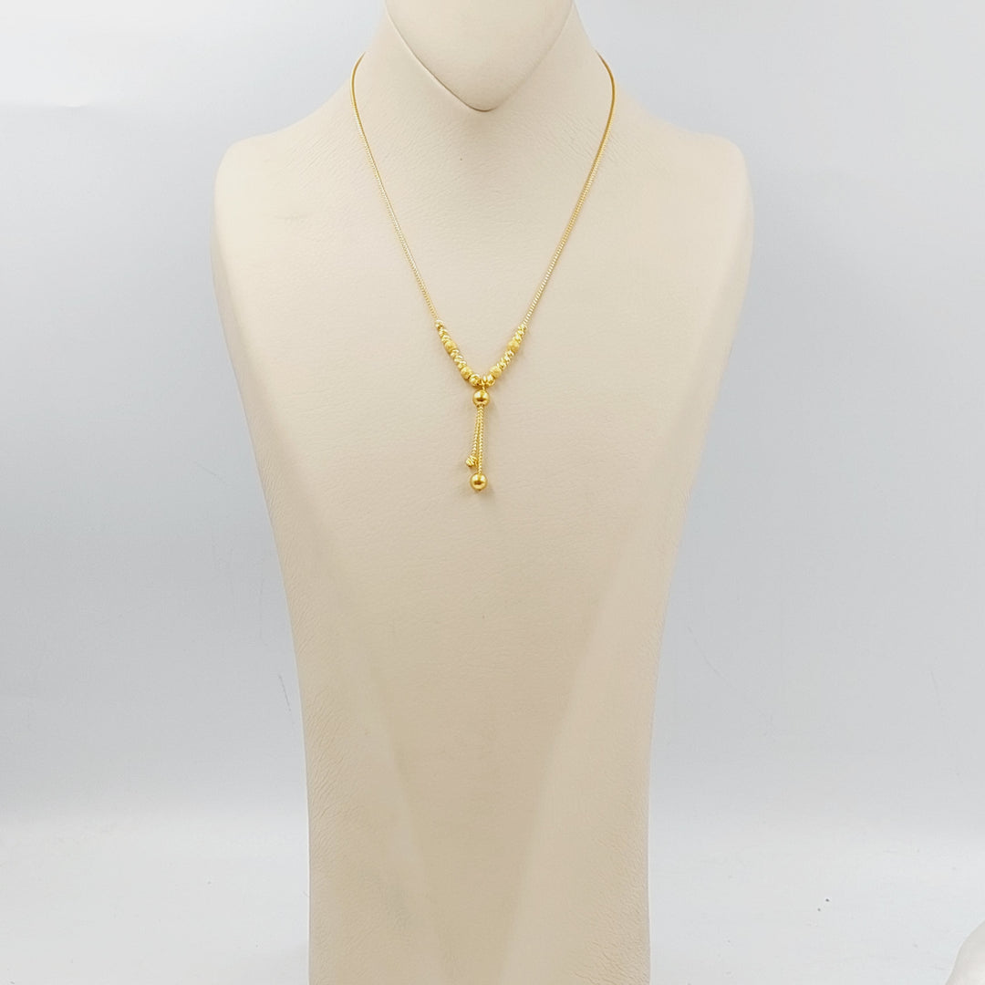 21K Gold Balls Necklace by Saeed Jewelry - Image 3