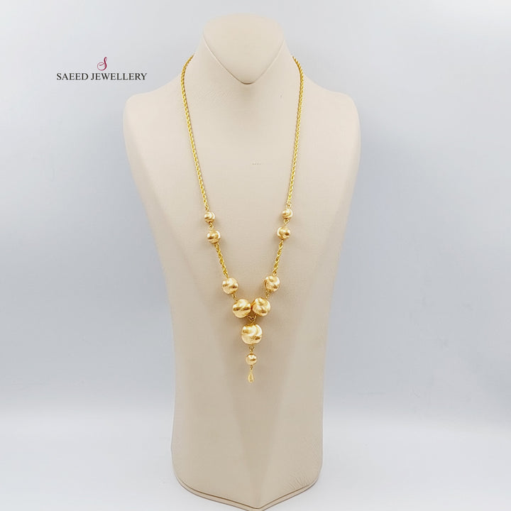 21K Gold Balls Necklace by Saeed Jewelry - Image 3