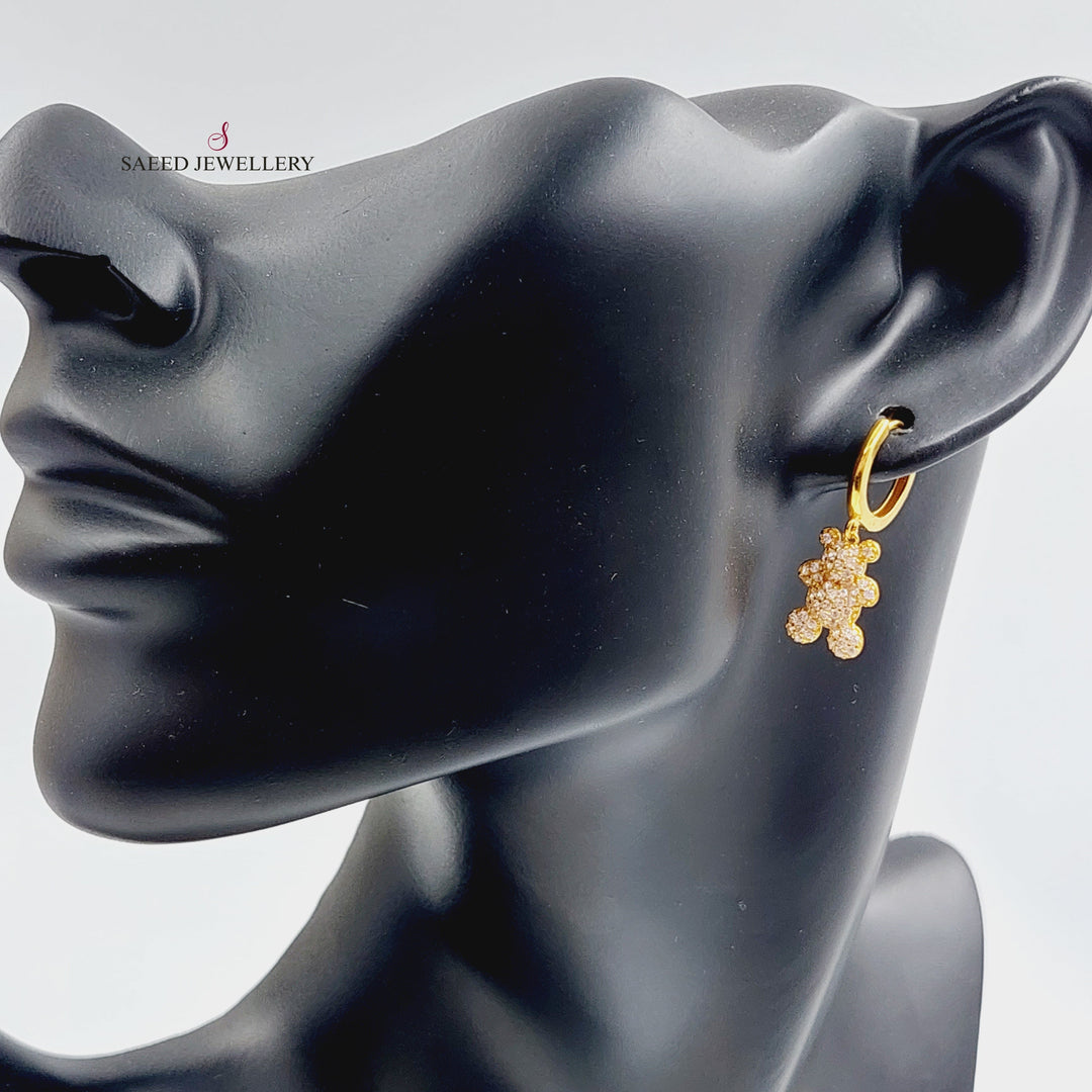 21K Gold Bear Earrings by Saeed Jewelry - Image 2