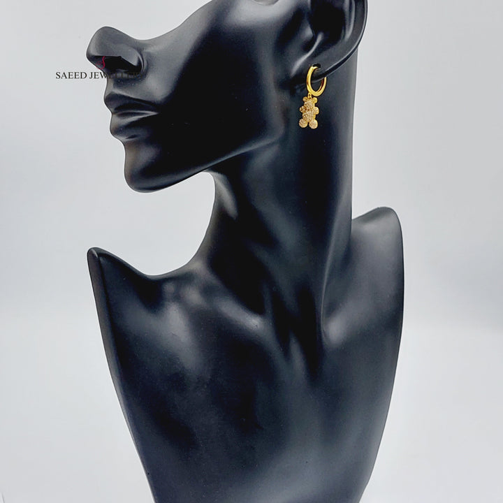 21K Gold Bear Earrings by Saeed Jewelry - Image 3