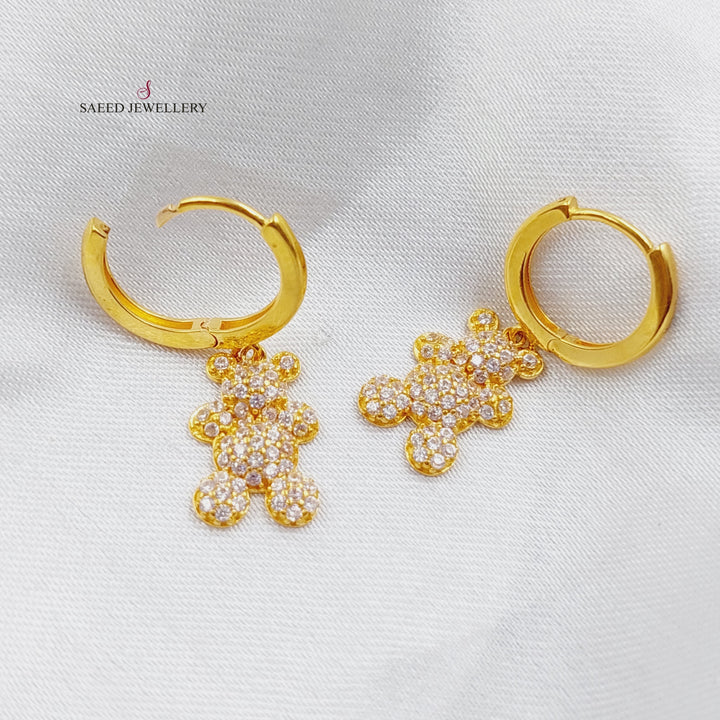 21K Gold Bear Earrings by Saeed Jewelry - Image 1