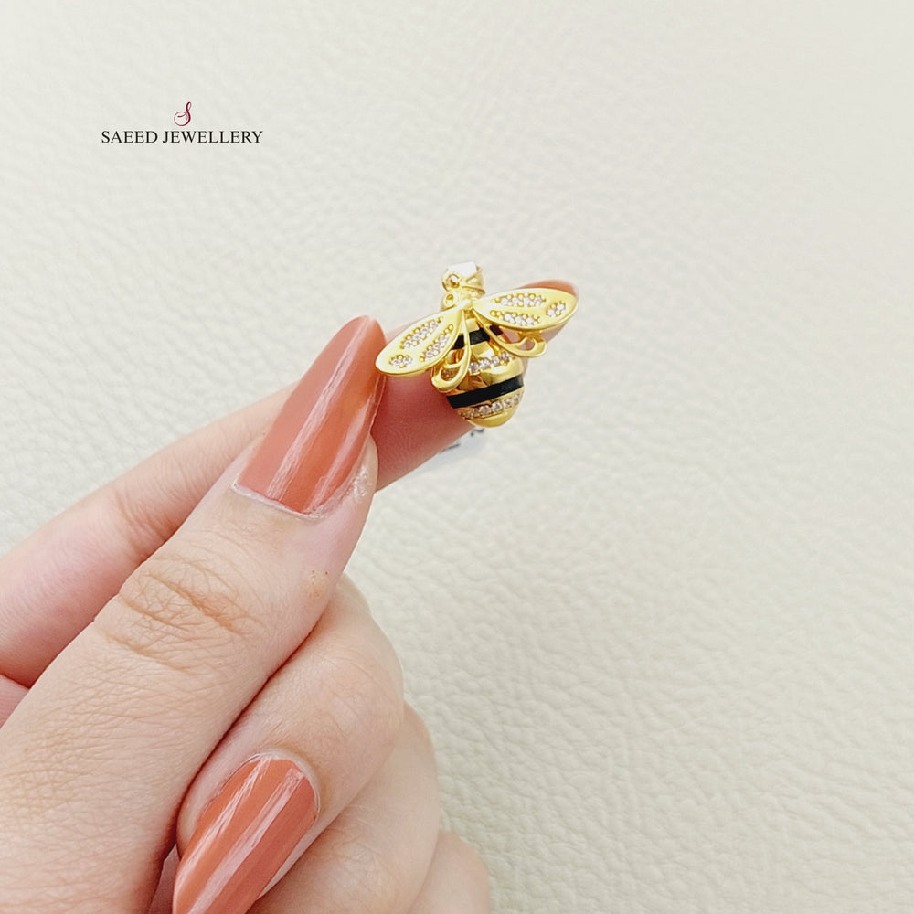 21K Gold Bee Pendant by Saeed Jewelry - Image 2